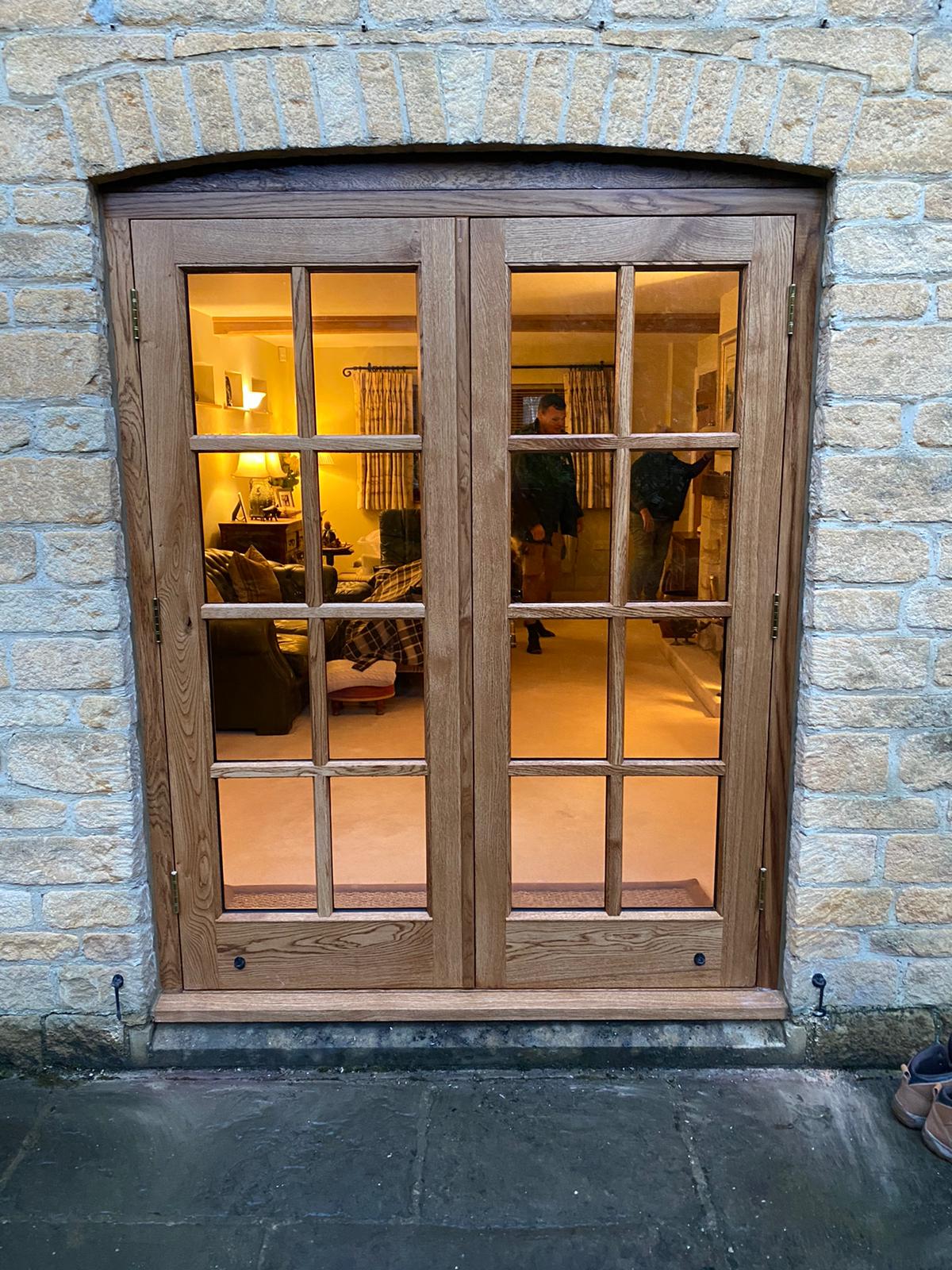 Oak Double Doors with Georgian Bars